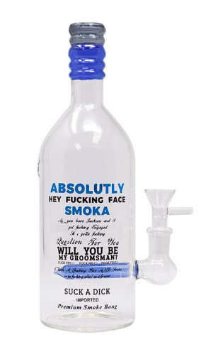 Absolutly Smok Bottle Glass Water Pipe 23cm