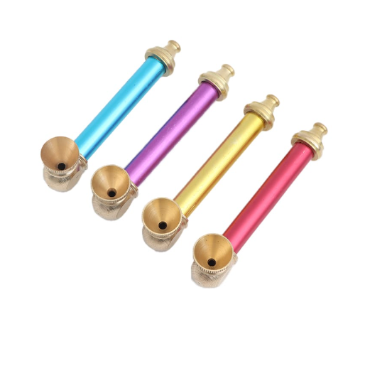 Long Mixed Colour Brass Dry Pipe L9cm