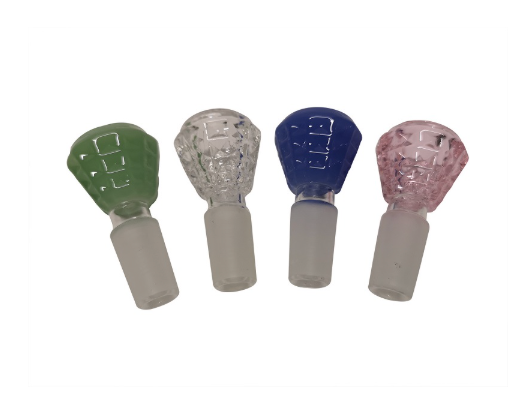 Crafted Glass Drop Cone 14mm: Green, Blue, Clear, Pink