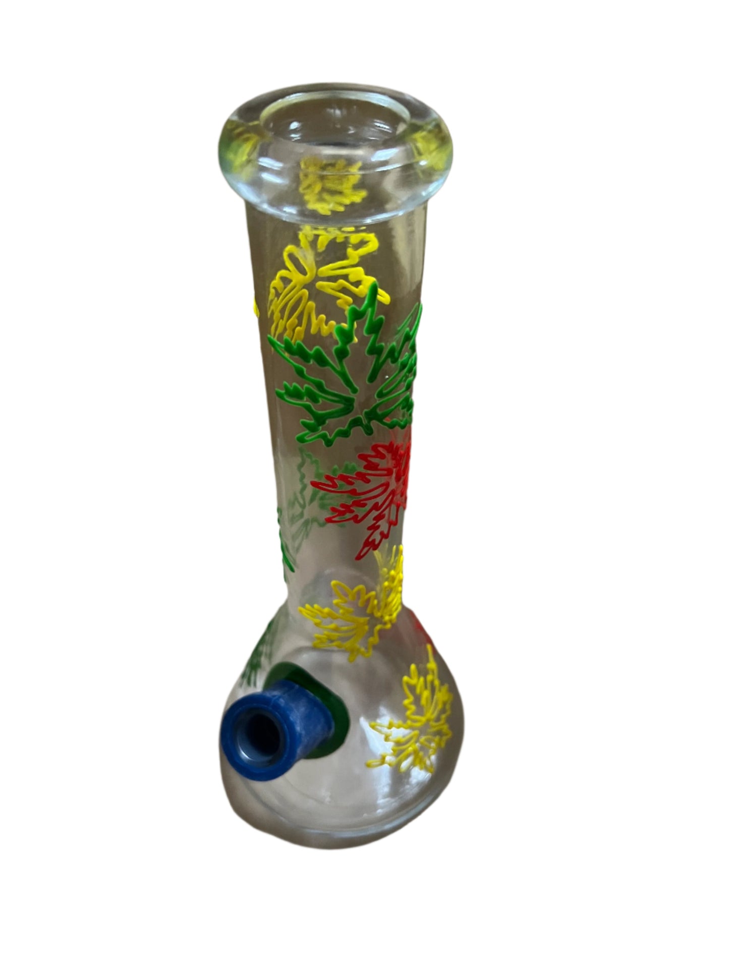 Rasta Leaf Glass Water Pipe