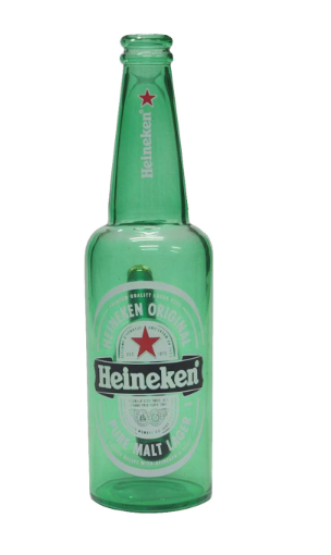 Green Glass Heineken Bottle Design 21cm
