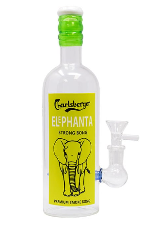 Elephant Bottle Glass Water Pipe 23cm