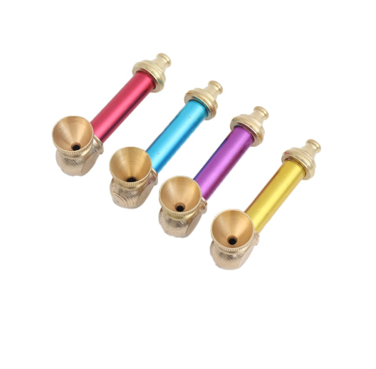 Short Mixed Colour Brass Dry Pipe L7cm